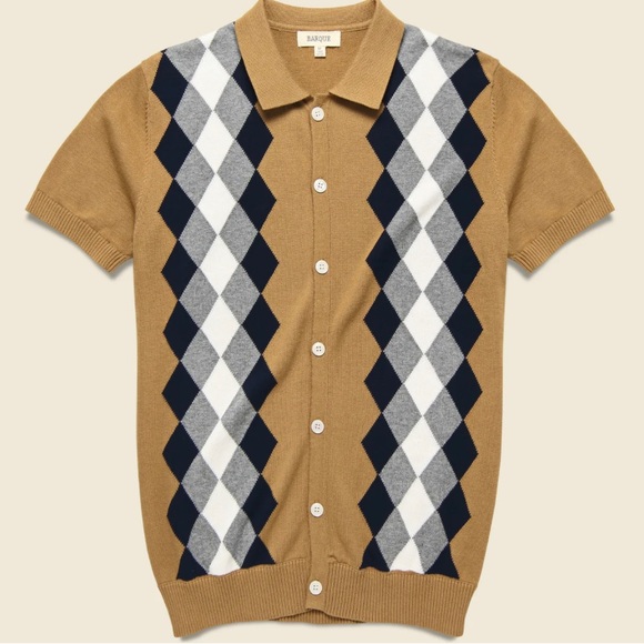 NWT Barque
ARGYLE KNIT SWEATER POLO - CARAMEL |Size Medium - Picture 3 of 6